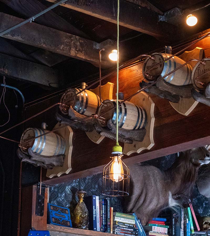 The custom-built solera system at Chapel Tavern is designed to mix and cascade the cocktail downward. Photo by Laisha Linero