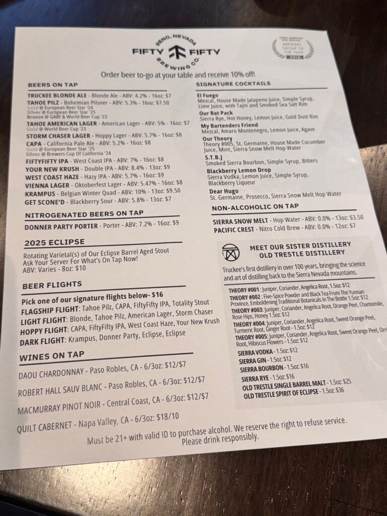 FiftyFifty Brewing at Reno Public Market