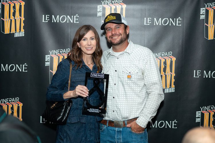 Ashley and Colby Frey with their VinePair award.